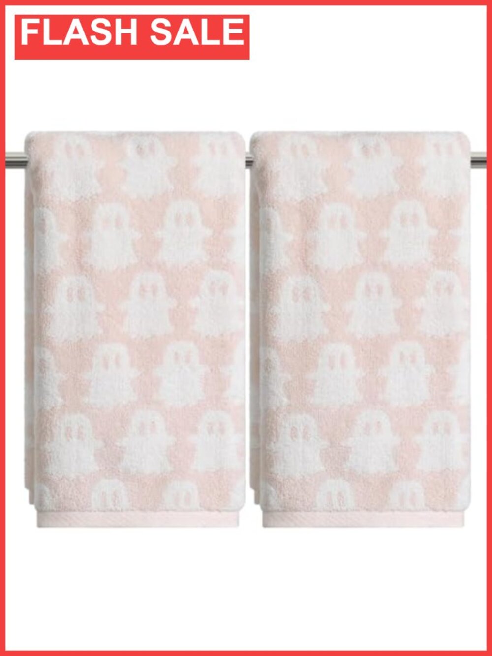 2 Pcs Cotton Jacquard Halloween Hand Towels Bathroom Kitchen Set